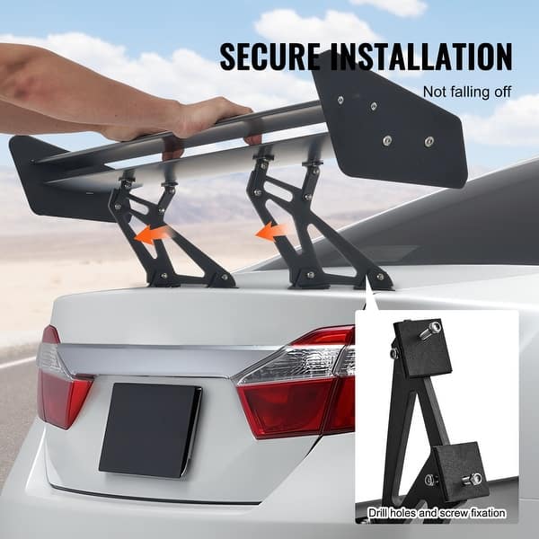 single spoiler in a grade card VEVOR GT Wing Car Spoiler, 46.3 inch Universal Spoiler, Compatible with Most Sedans and Coupes, High Strength ABS Material, Car Rear Wing, Racing Spoiler BGW/JDM Drift Glossy Black : Automotive coupled with the long bracket wing 43.3'' AluminumUniversal Spoiler GT Style