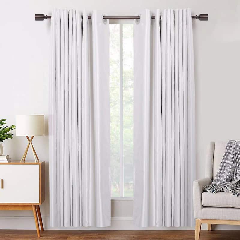 UTOPIA ALLEY 3/4 Inch Curtain Rod - Curtain Rods For Windows 28 to 48 Inch, Adjustable Oil rubbed bronze Curtain Rods