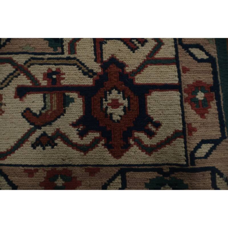 Hand Knotted Oriental 100% Wool Carpet Traditional Geometric Navy Blue & Blues Sumak Area Rug - 11' 11'' X 9' 0''