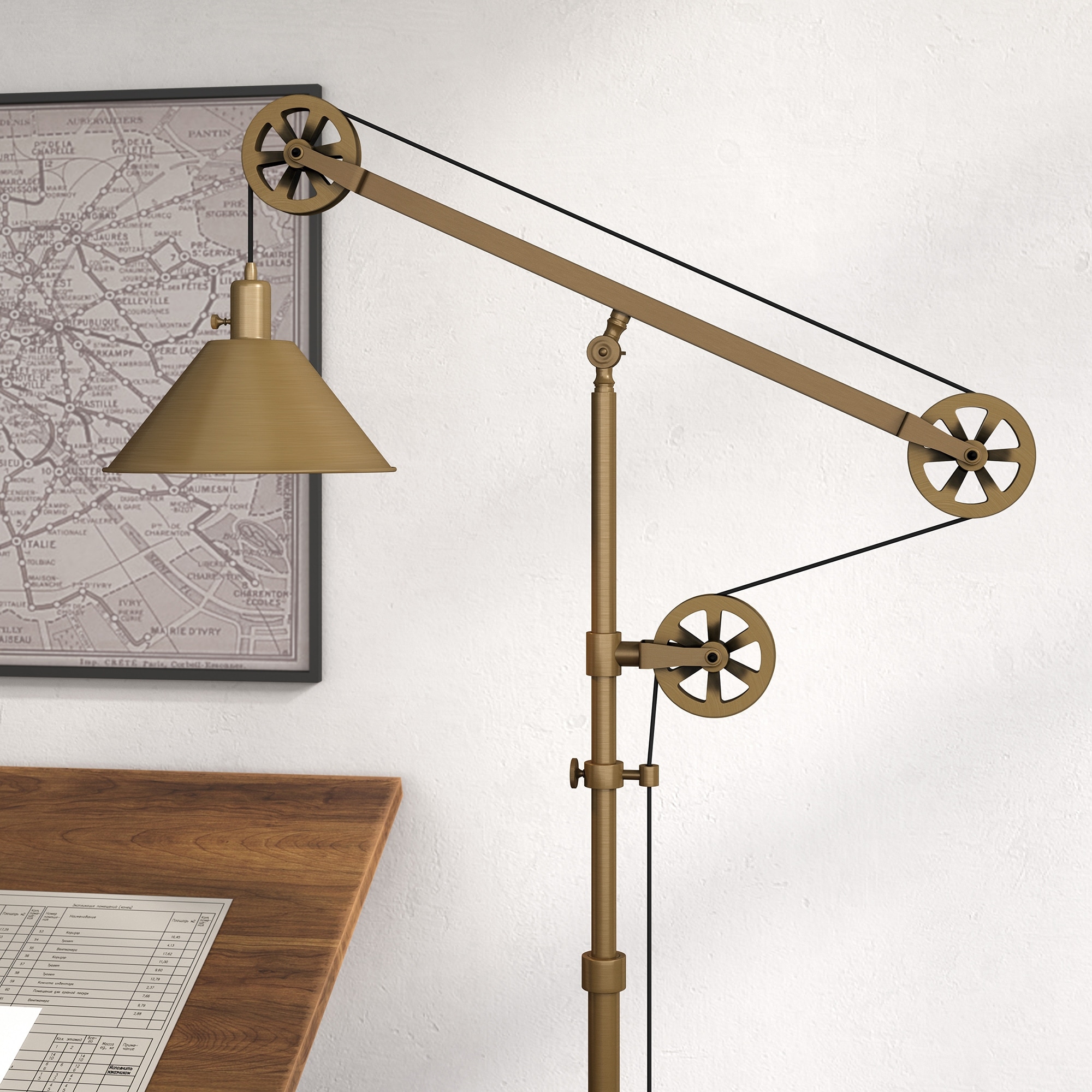 Carbon Loft Tirith Industrial Farmhouse Floor Lamp with | eBay