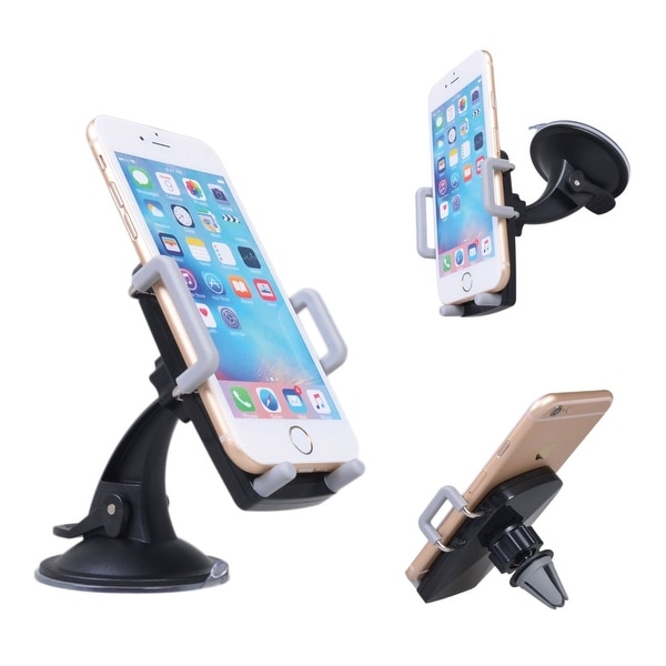 Skiva 3-in-1 Universal Smartphone Mount Air Vent Dashboard Mount Windshield Mount for iPhone X 8 8+ 7 7+ SE, Samsung Galaxy S7