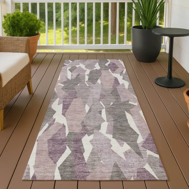 Machine Washable Indoor/ Outdoor Contemporary Dylan Chantille Rug - Blush - 2'3" x 7'6"