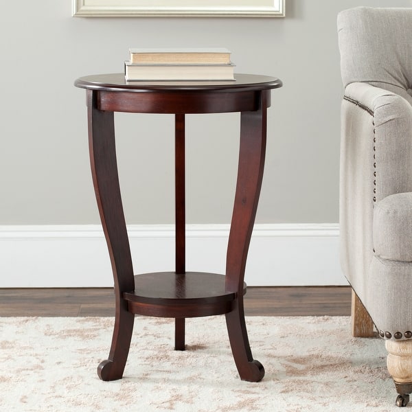 slide 1 of 5, SAFAVIEH Cape Cod Dark Cherry Pedestal Side Table