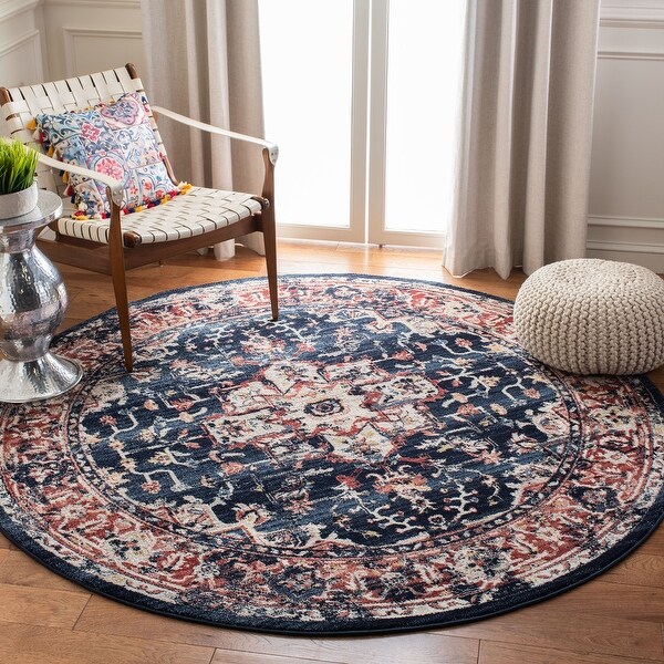 SAFAVIEH Charleston Vintage Oriental Navy/Red Rug - Bed Bath