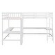 preview thumbnail 17 of 22, Wood Twin Size L-Shaped Loft Kids Bed Frame with Ladder, 2-Built-in Desks, No Box Spring Required, Easy to Assemble, Grey