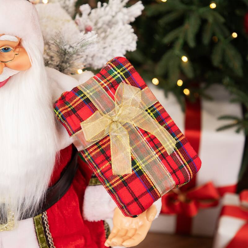 Santa Claus on Locomotive Train Car Christmas Figure - 36"