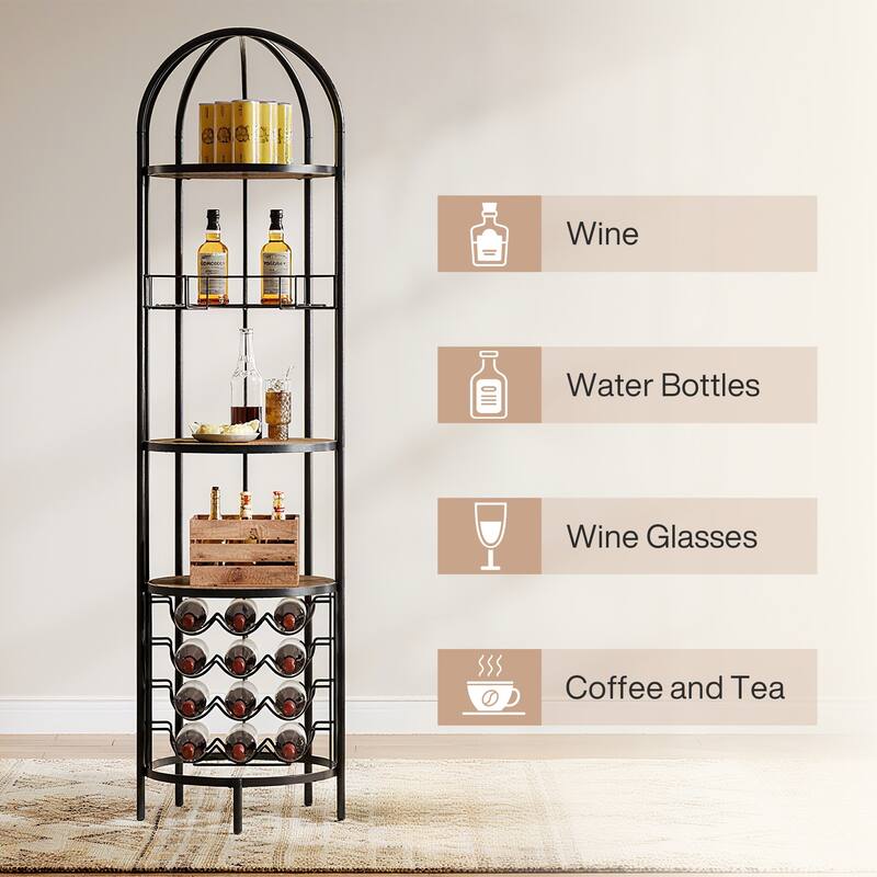 Freestanding Wine Rack Floor for Living Room Small Space