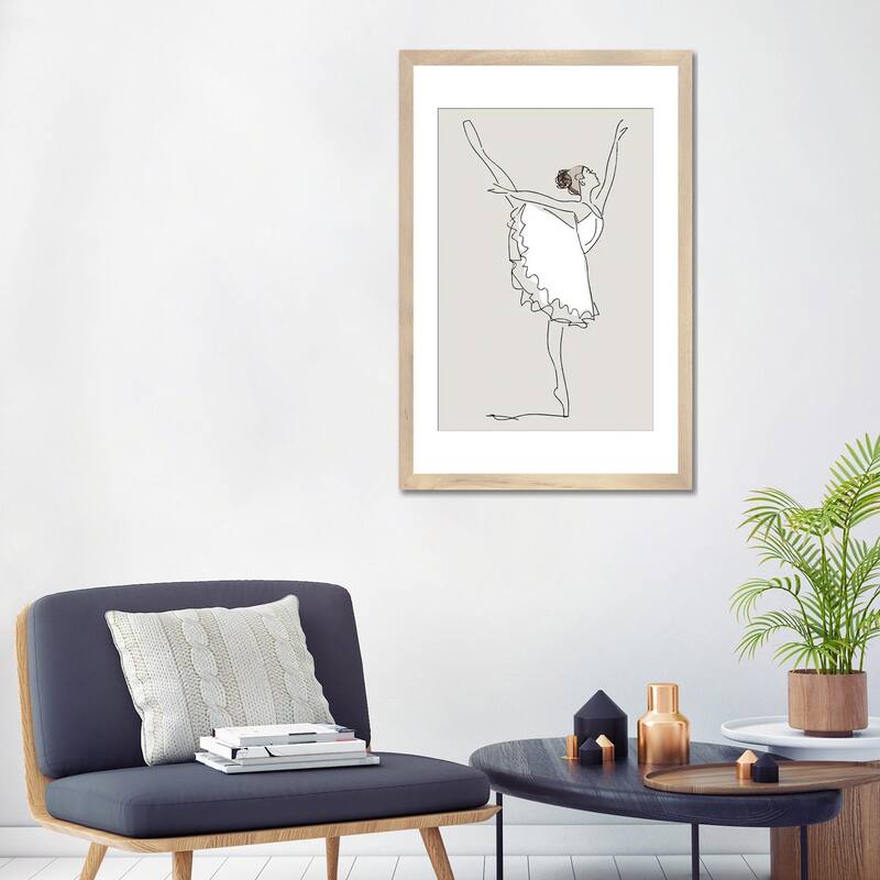 iCanvas "Inspired Stone Ballerina Line" by Pixy Paper