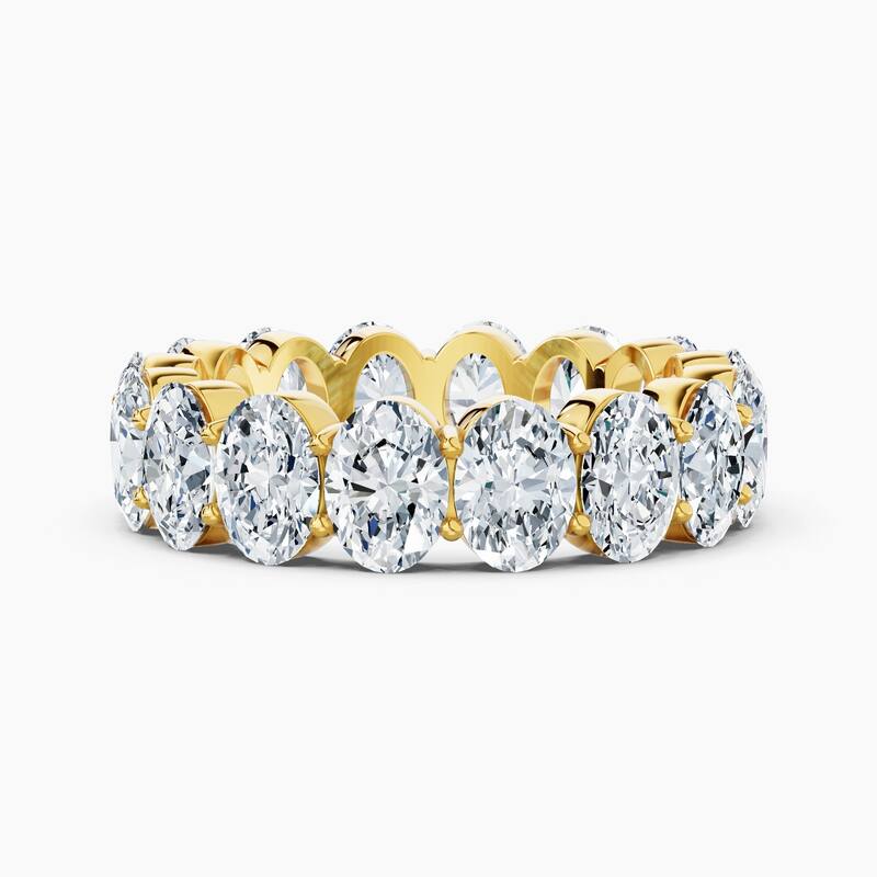 Auriya 14k Gold Oval North-South Lab Grown Diamond Eternity Band 2.40 - 10.50 ct. tw. (F-G, VS) - 6.40 ct. wt. - 7.5 - Yellow