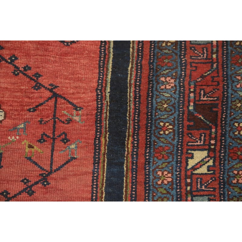 Hand Knotted Oriental 100% Wool Carpet Traditional Medallion Navy Blue & Blues Malayer Area Rug - 6' 8'' X 4' 2''