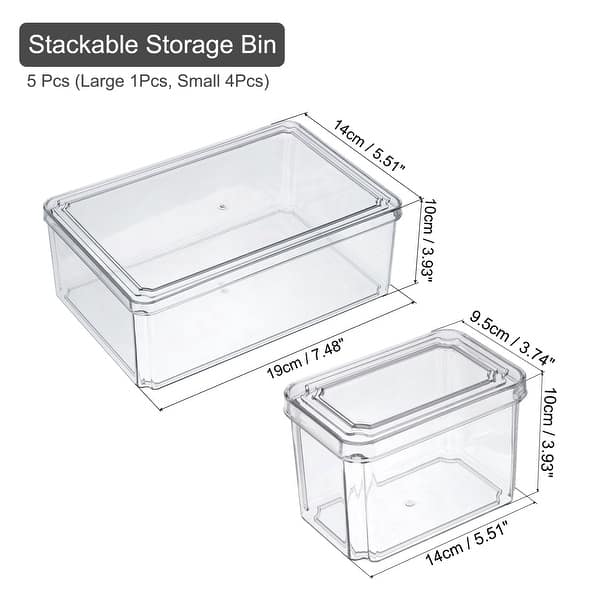 Fridge Food Storage Containers Refrigerator Organizer Plastic Box 5PCS ...