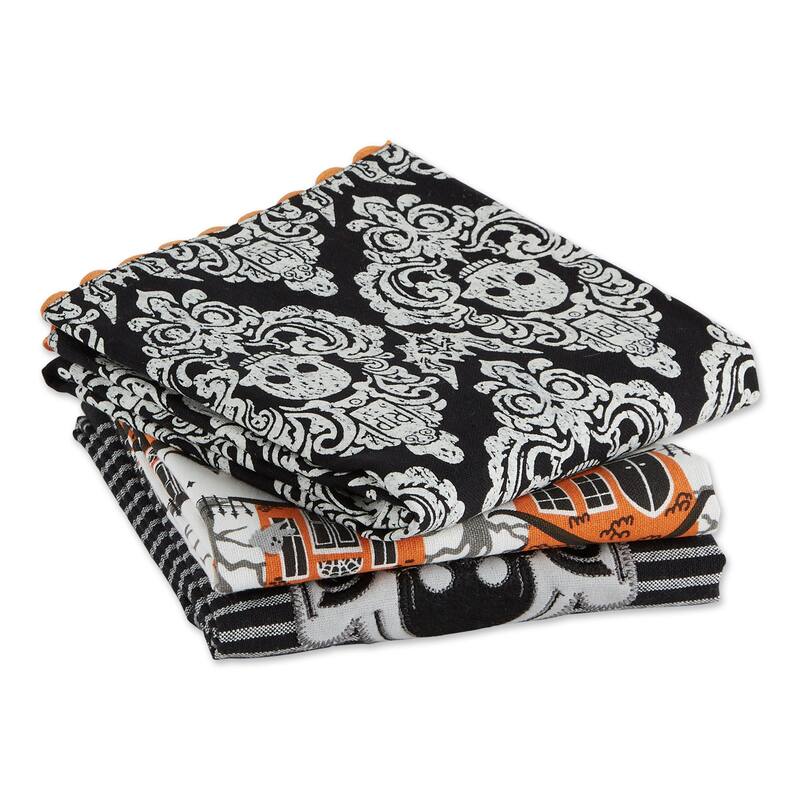 DII Halloween Embellished Dishtowels Set of 3