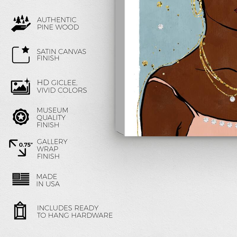 Wynwood Studio Canvas Fashion and Glam Summer Vibes Brown and Dark Brown Glam Wall Art Canvas Print