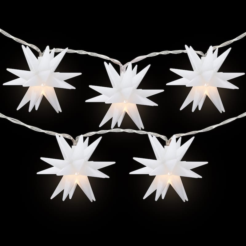 10 Count Warm White LED Star Christmas Fairy Lights 5.25ft Copper Wire