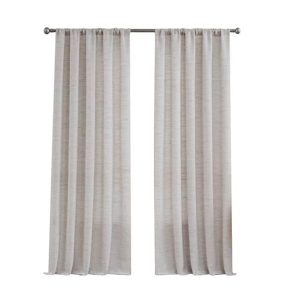 slide 2 of 19, Nautica Caspian Light Filtering 54" x 84" Textured Rod Pocket Window Curtain Panel Pair