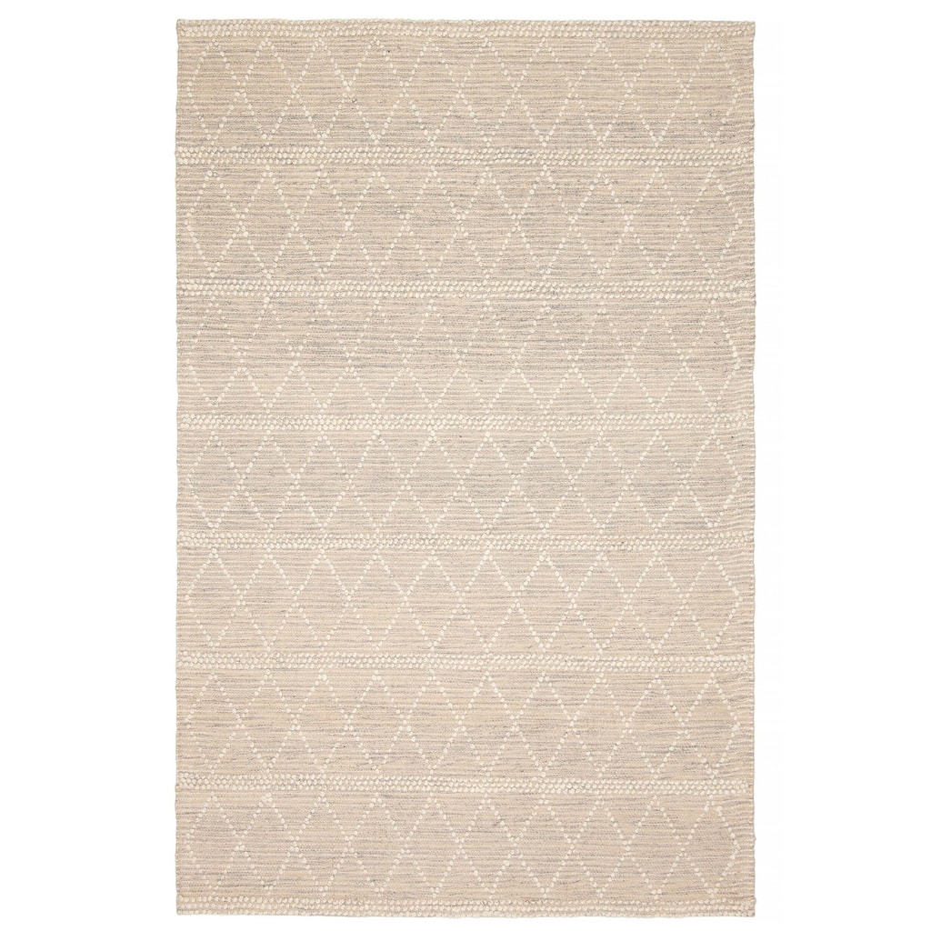 ECARPETGALLERY Braid weave Sienna Khaki Wool Rug - 5'1 x 7'11