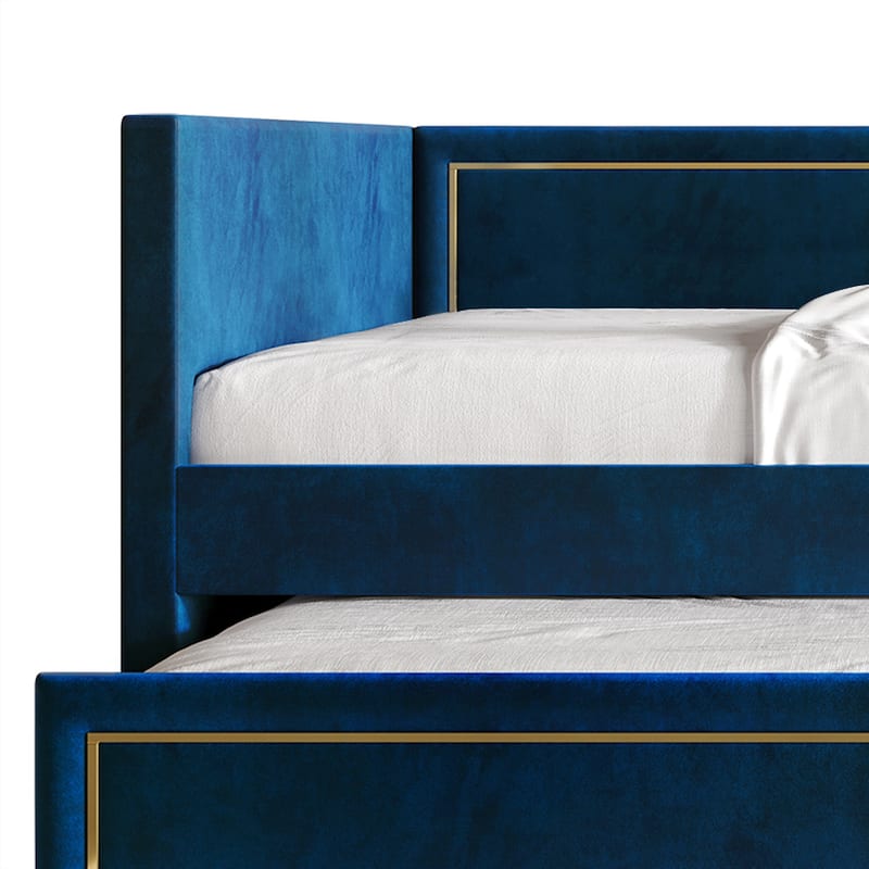 CraftPorch Deluxe Velvet Upholstered Twin Size Daybed with Trundle