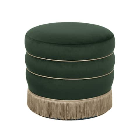 Lakka Velvet Upholstered Round Ottoman
