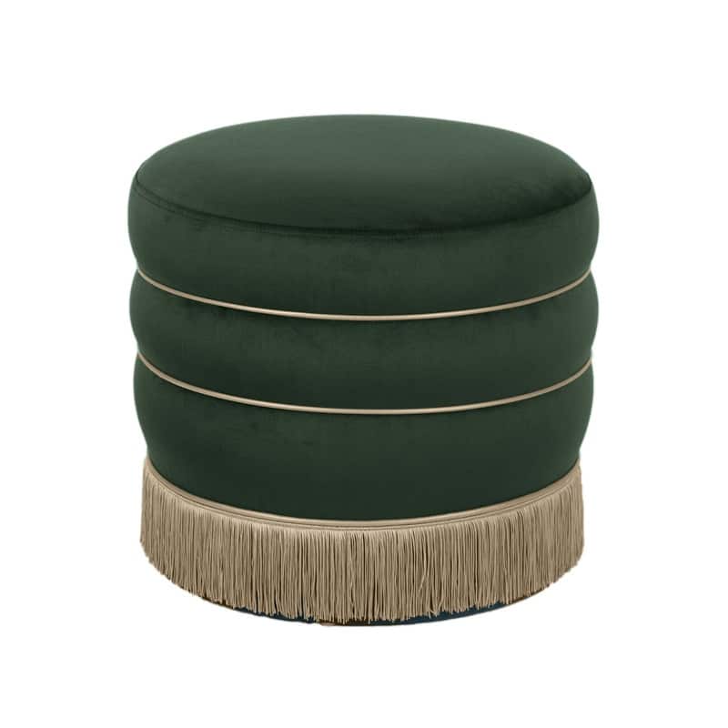 Lakka Velvet Upholstered Round Ottoman
