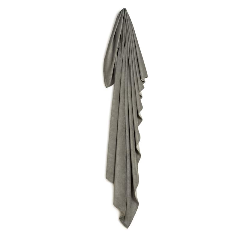Padma Velvet Throw-Style Bed Scarf - Queen - Smoke