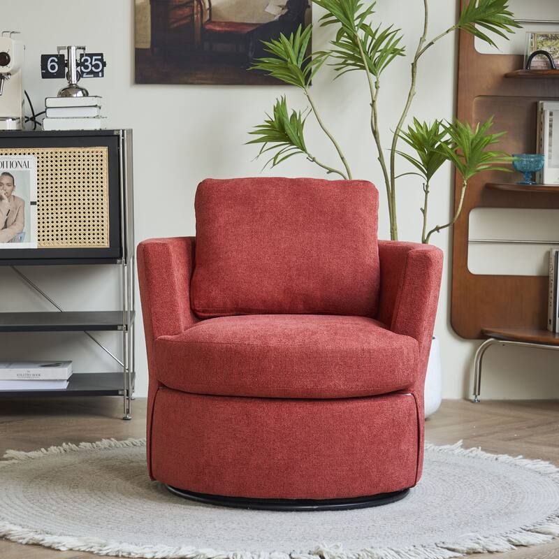 29.5" Polyester Swivel Arm Chair