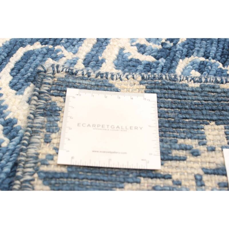 ECARPETGALLERY Hand-knotted Mystique Dark Blue Wool Rug - 4'7 x 6'5