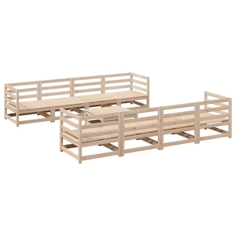 vidaXL Patio Sofa Set Modular Outdoor Conversation 9 Piece Solid Wood Pine - 27.6 x 27.6 x 26.4