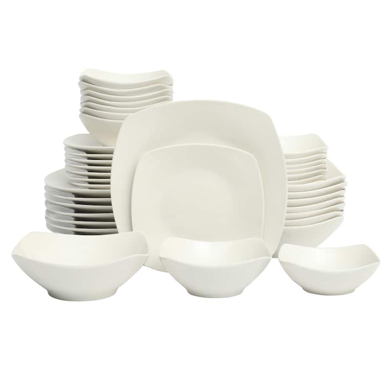 Gibson Home Rothenberg Stackable 40-Piece Porcelain Dinnerware Set - Asiana White