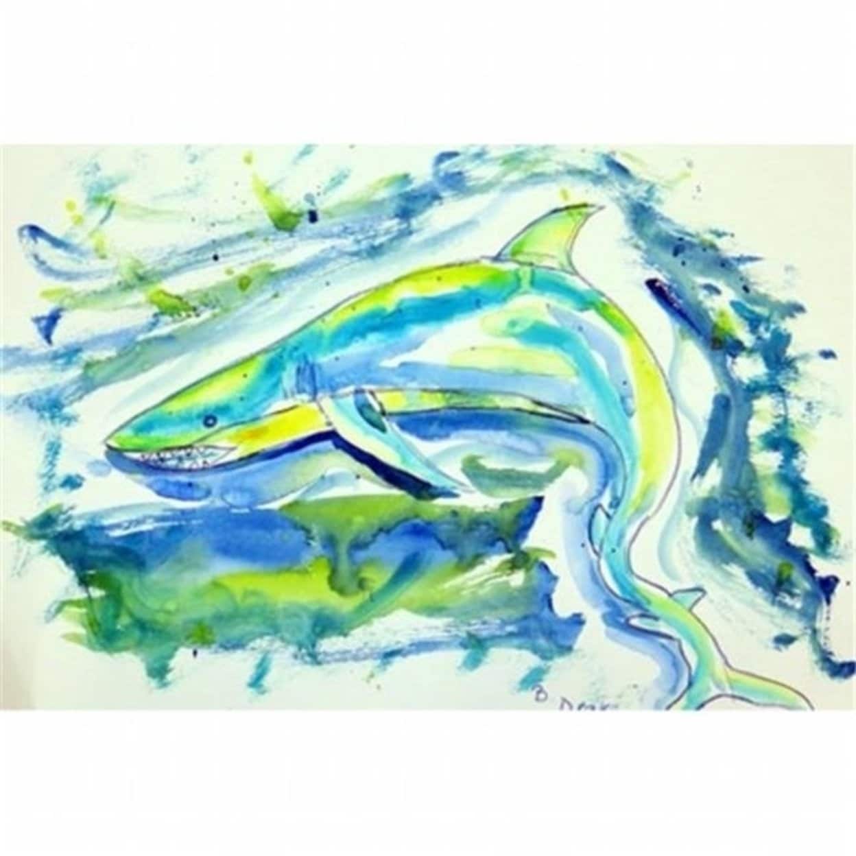 Shop Betsy Drake Dm357g Green Shark Door Mat Large Free Shipping