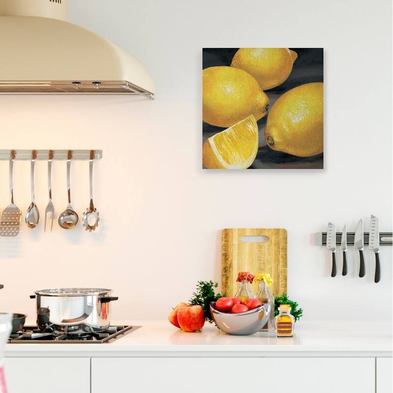 Stupell Yellow Lemons and Fruit Wedge Hyperrealism Painting Canvas Wall Art