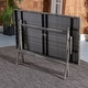 preview thumbnail 19 of 59, SAFAVIEH Outdoor Akita Folding Table with Umbrella Hole - 54.6" x 31.2" x 28.08"