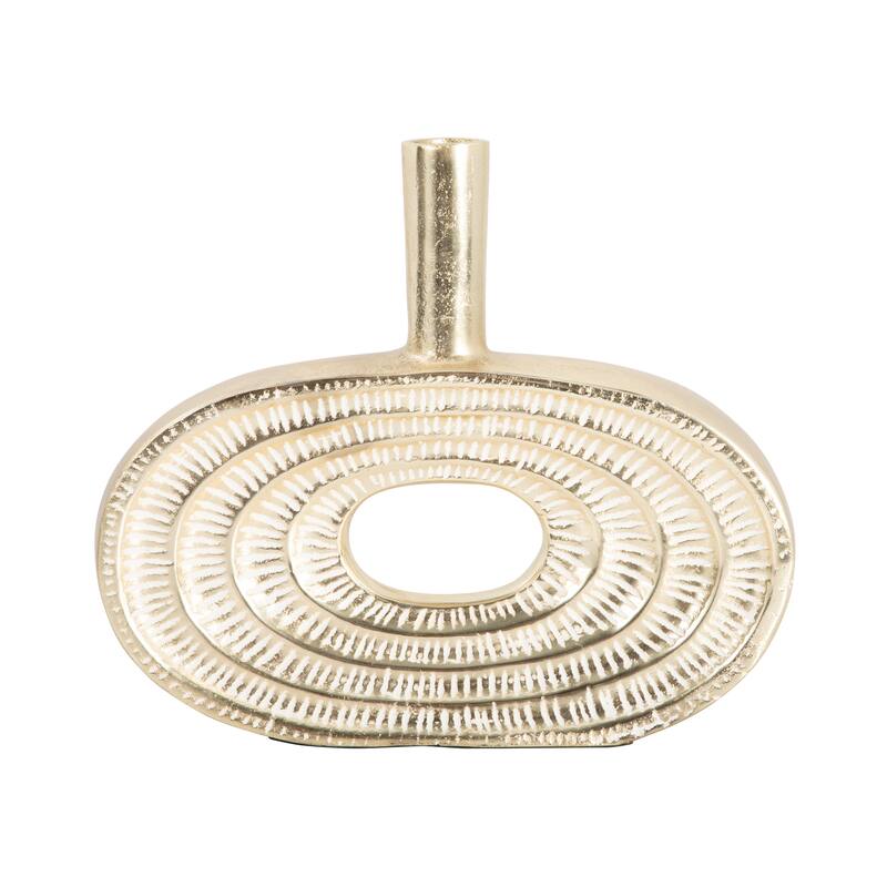 Sagebrook Home Aluminum Vase - Elevate Your Decor With Elegance & Style - Gold - 12" x 2" x 10"