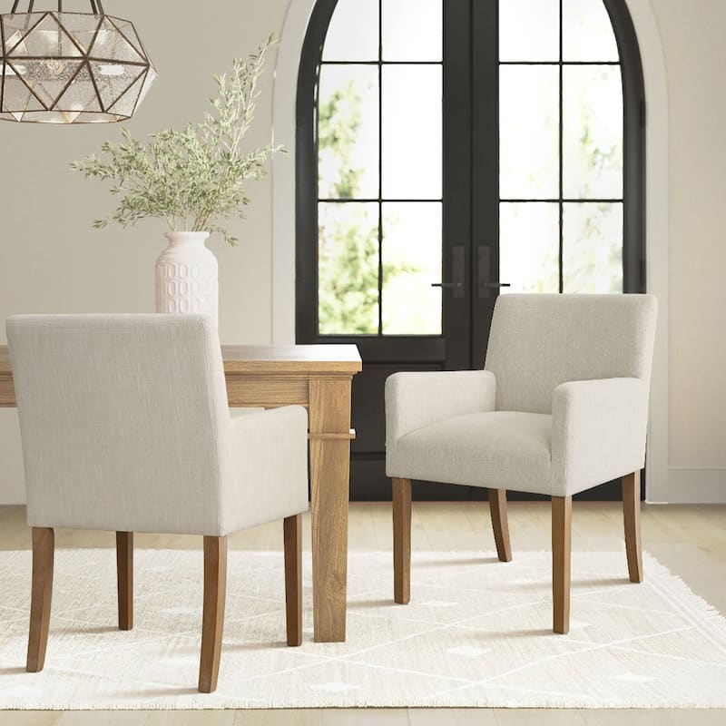 Linen Upholstered Armchair(Set of 2)