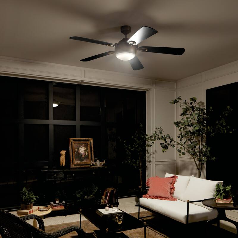 Kichler Lighting Humble 60 inch Integrated LED Indoor Character Bronze Ceiling Fan