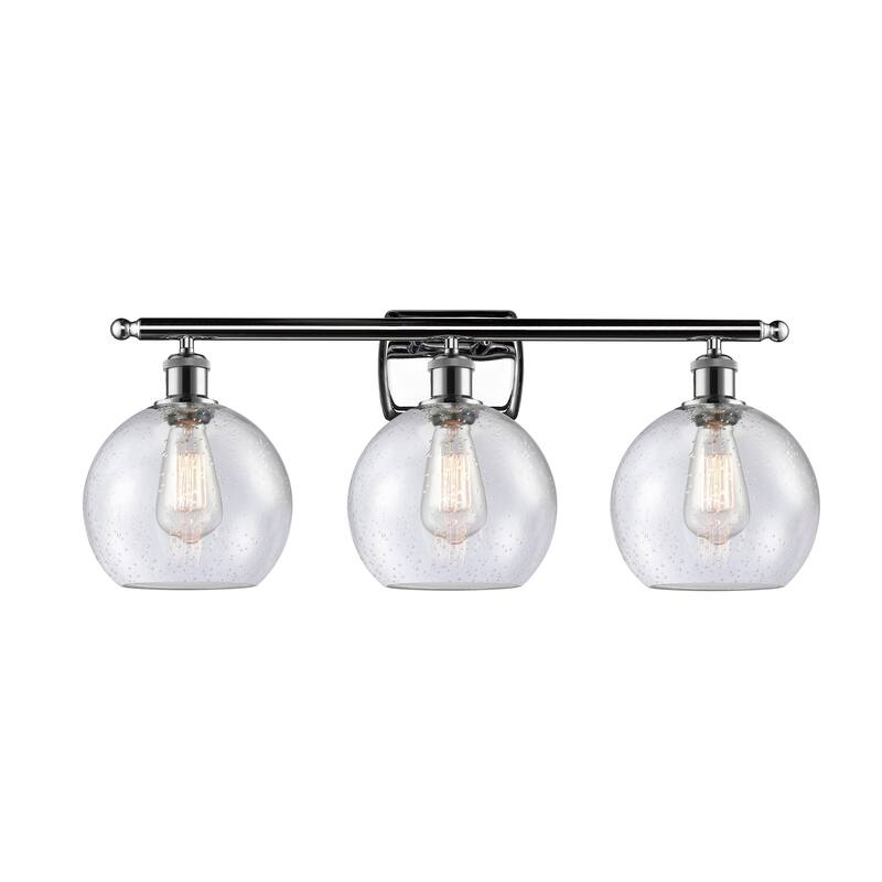 Innovations Lighting Athens 3 Light 26" Bath Vanity Light - 8" Shade - Polished Chrome/Seedy