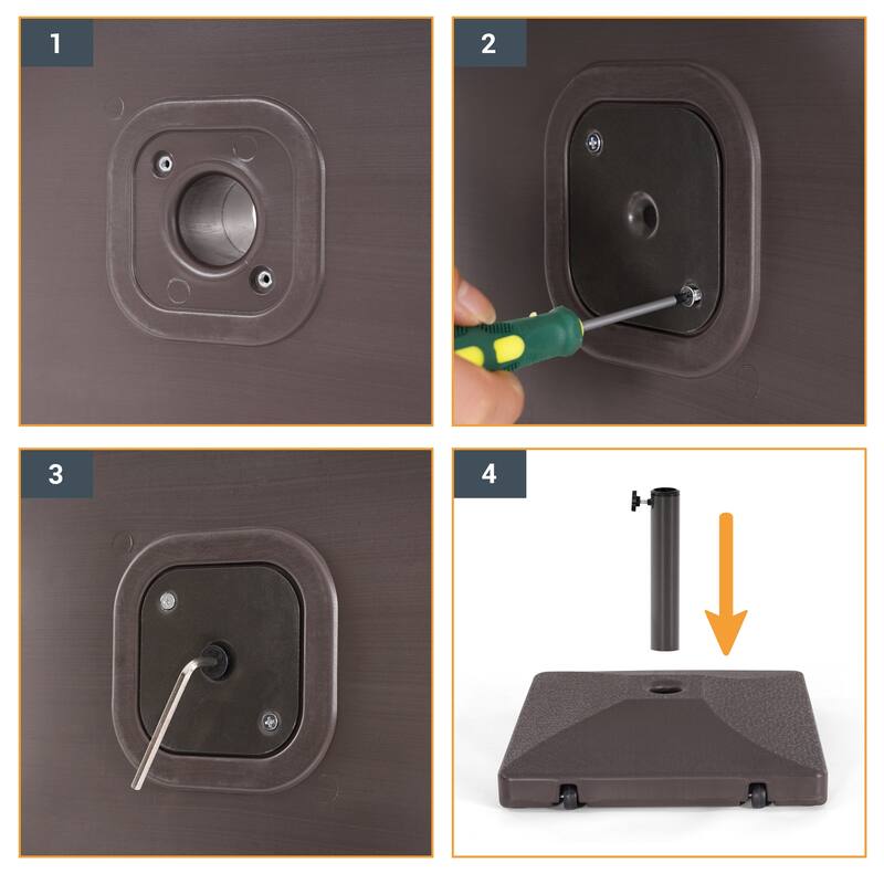 LIVOOSUN 57-90LBS HDPE Plastic Patio Market Umbrella Base