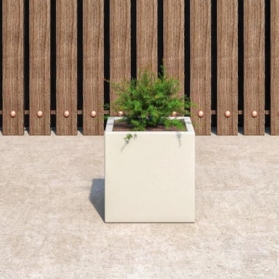 Fern Modern Square Fiberstone and MGO Clay Planter with Drainage Protective Cover for Indoor & Outdoor Home Office Patio Decor