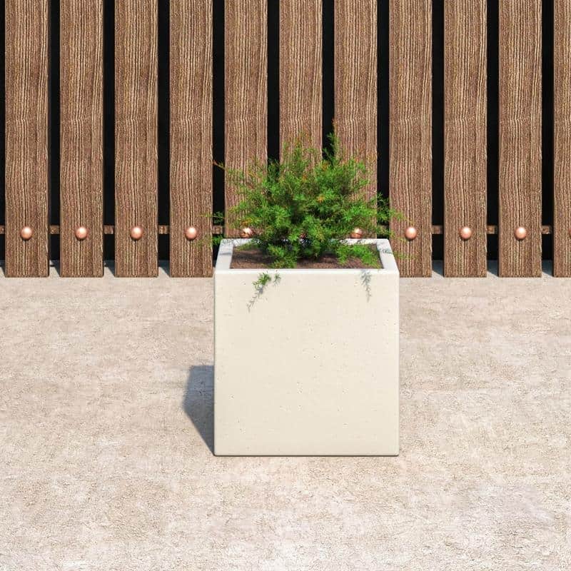 Fern Modern Square Fiberstone and MGO Clay Planter with Drainage for Indoor & Outdoor Home Office Patio Yard Decor