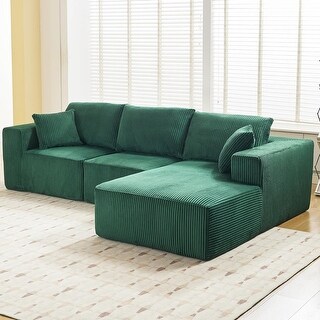108" Cloud Sectional Sofa with Chaise, Modular Deep Seat Couch ...