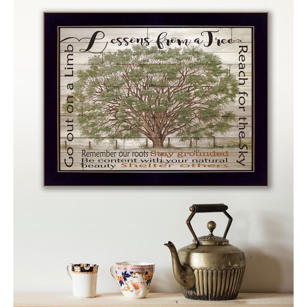 TrendyDecor4U Traditional "Lessons from a Tree" Framed Print Wall Art by Cindy Jacobs
