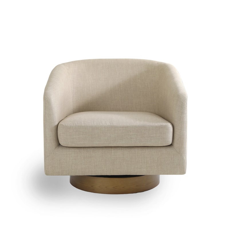 2 Set Modern Wide Round Swivel Accent Barrel Chairs