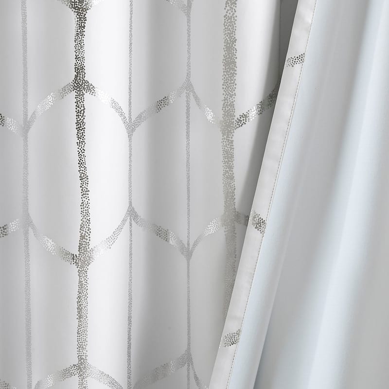Total Blackout Metallic Print Grommet Top Curtain Panel(Only 1 Pc Panel)
