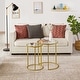 preview thumbnail 3 of 11, Yaheetech Round Nesting End Table Set with Glass Top for Small Space