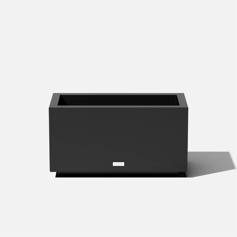 Block Series Long Box Planter - 13"H x 11"W x 25"L - Black