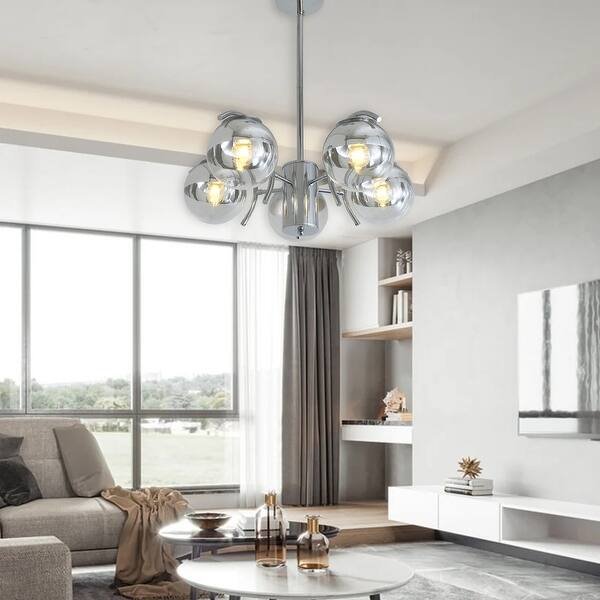 5 Light Sputnik Chandelier with Clear Glass Bed Bath & Beyond 36042460