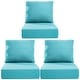 preview thumbnail 76 of 120, Gymojoy 24"x24"x6" Thick Cushions & Pillows Set - Deep Seat Indoor/Outdoor Water & Fade Resistant Pale Blue - Three Sets