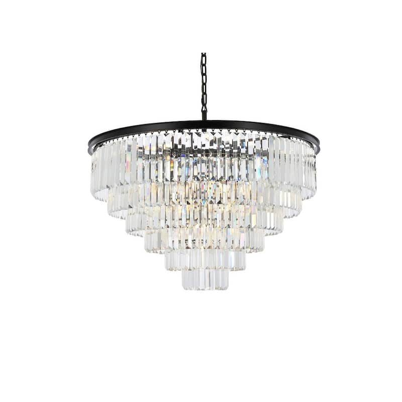Royce Edge 33-Light Matte Black Chandelier