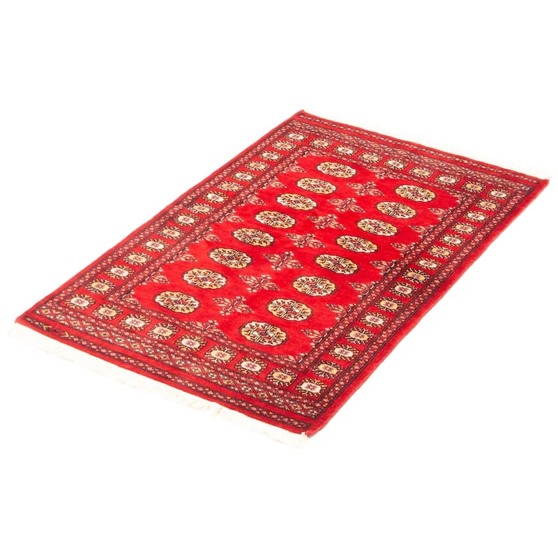 ECARPETGALLERY Hand-knotted Peshawar Bokhara Red Wool Rug - 3'2 x 5'2
