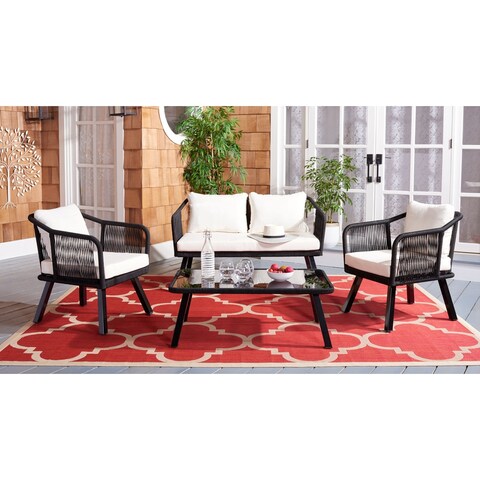SAFAVIEH Outdoor Torsla 4-Piece Rope Patio Set