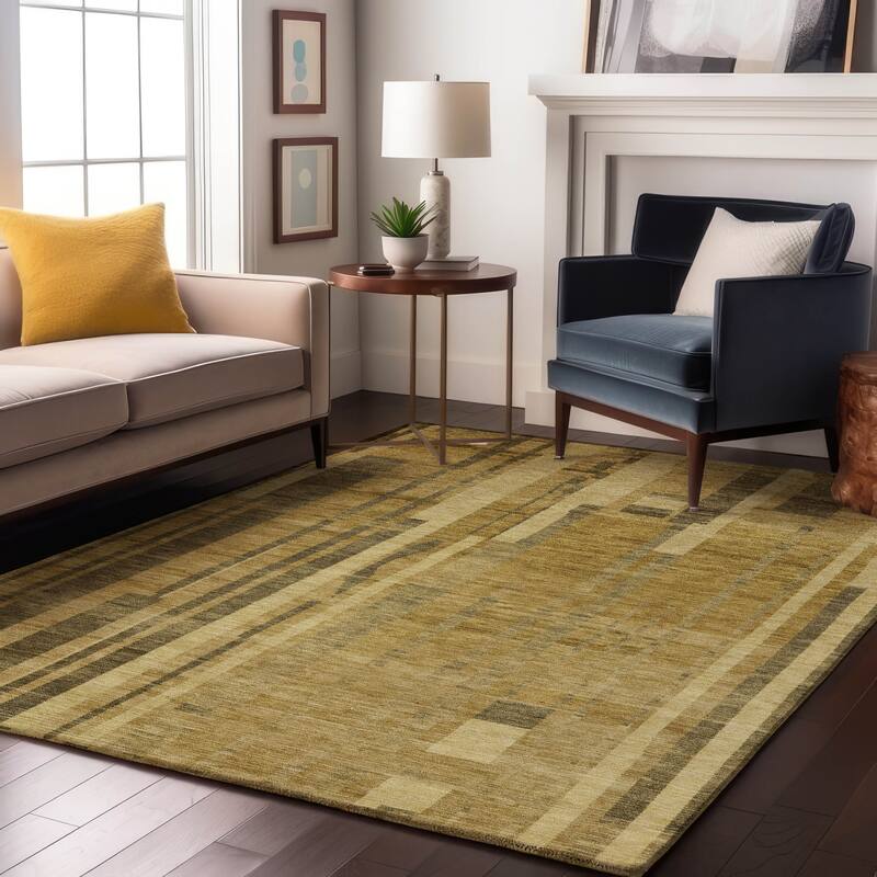 Premium Washable Super Soft Casual Contemporary Mayfield Rug - Gold - 2'6" x 3'10"